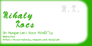 mihaly kocs business card